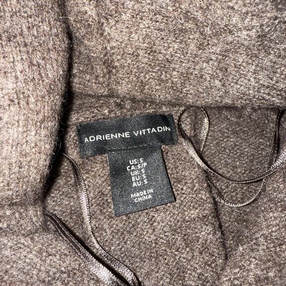 Adrienne Vittadini Wool Yak Cardigan Sweater S Long Brown Shawl Collar Cabincore - Picture 6 of 9